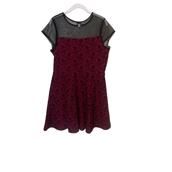 Retro Red & Black Lace Dress whimsigoth witchy vampire goth dark romance - Picture 1 of 12